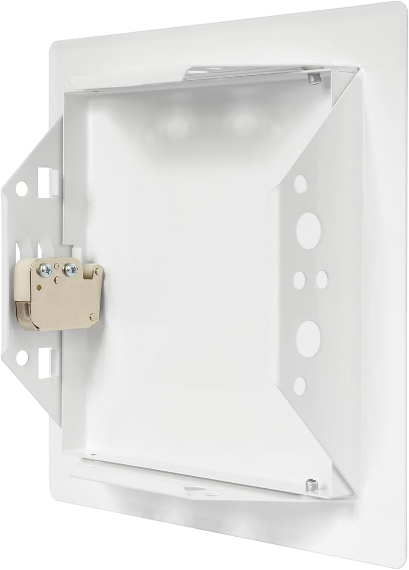 Vent Systems لوحة وصول معدنية بيضاء مقاس 6 بوصة × 6 بوصة مع وظيفة النقر - أبواب وصول سهلة - لوحة وصول للجدران، والخدمات الكهربائية والسباكة - Image 2